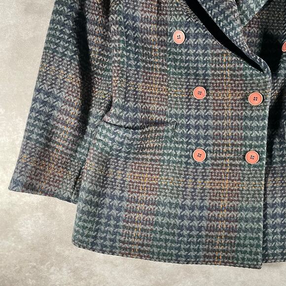 80’s Christian Dior Separates Multicolor Multipattern Button Down Wool Blazer - Picture 6 of 10